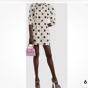 Elegant White Polka Dot Mini Dress